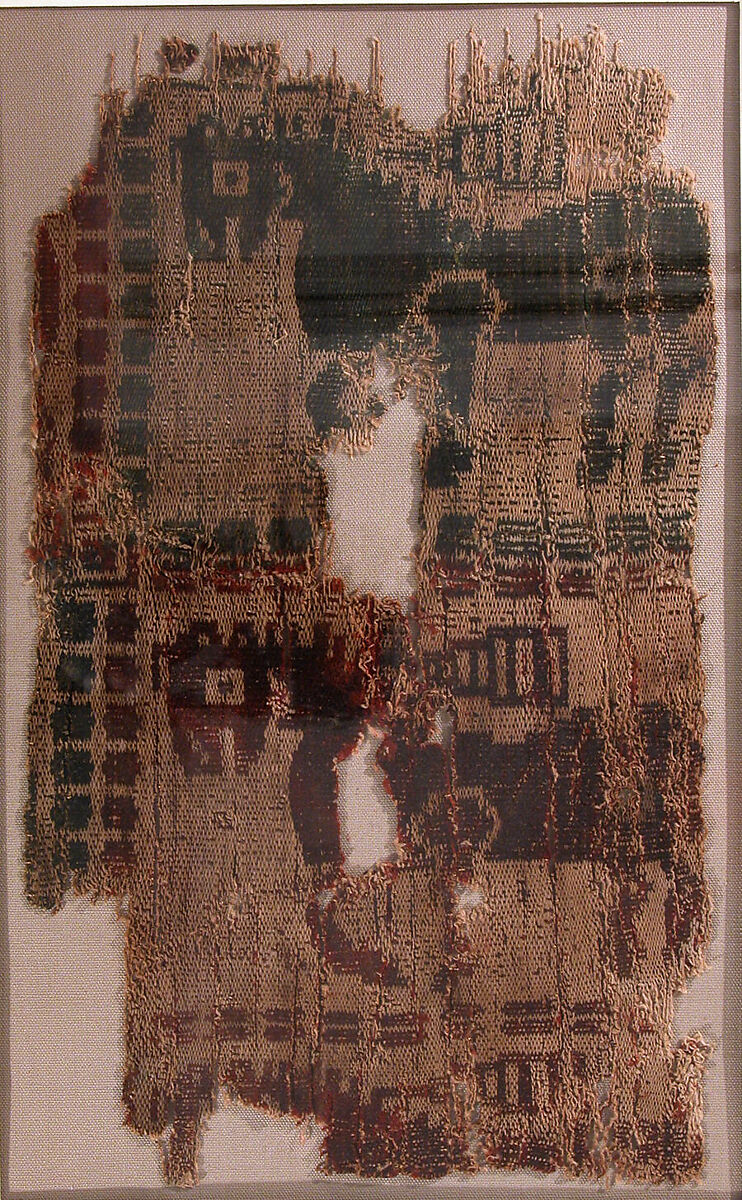 Textile Fragment with Horses, Wool, cotton; taqueté 