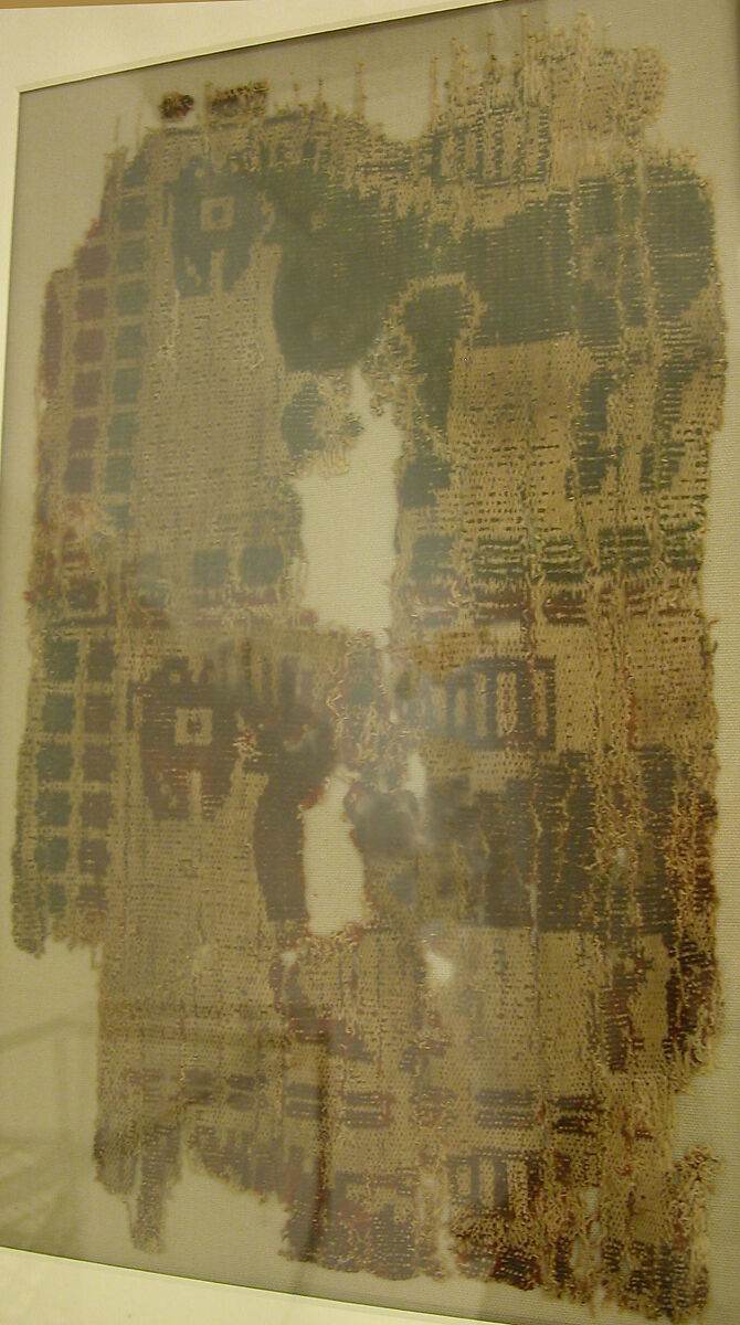 Textile Fragment with Horses, Wool, cotton; taqueté