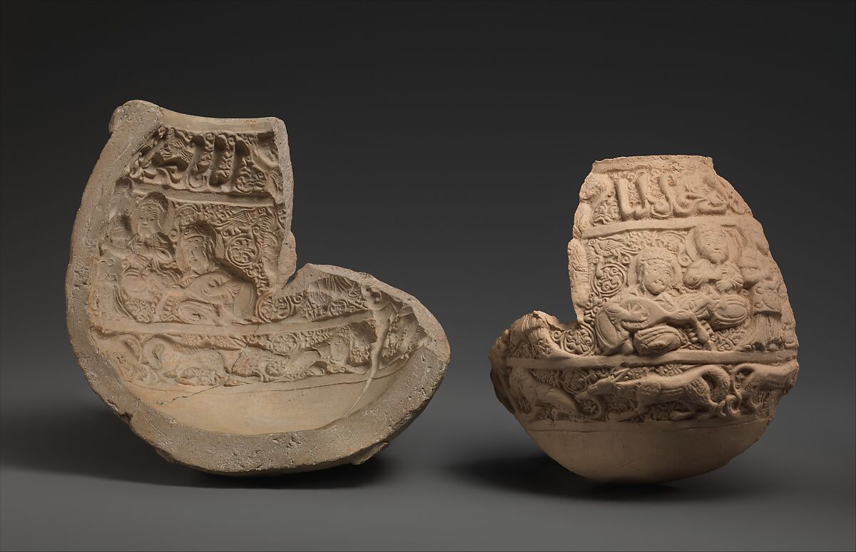 Mold Fragment with Musicians, Earthenware; carved