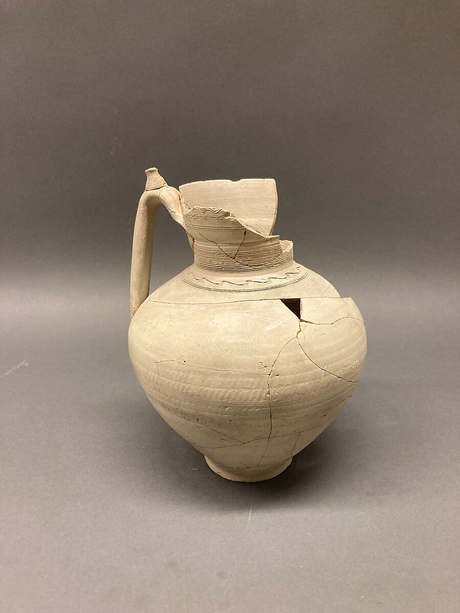 Ewer, Earthenware; incised and unglazed