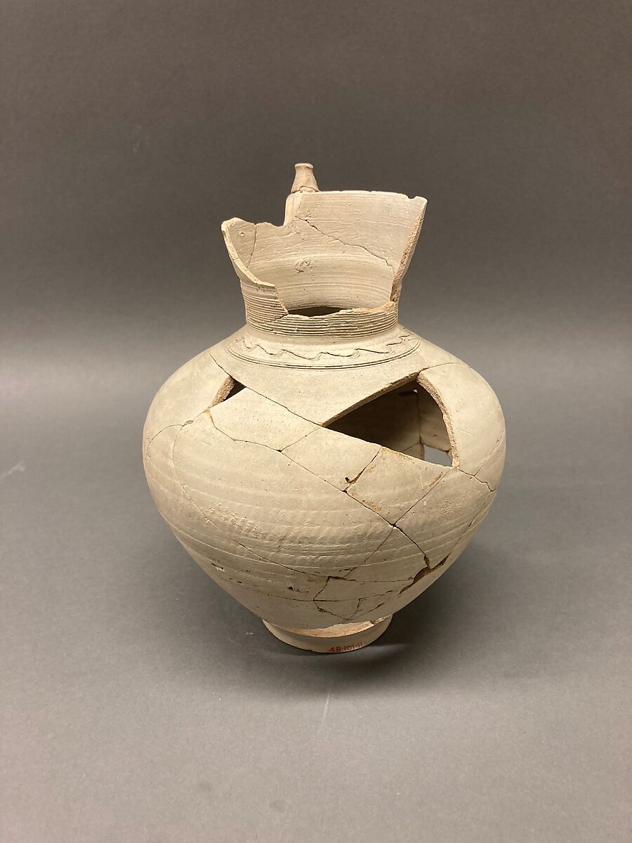 Ewer, Earthenware; incised and unglazed