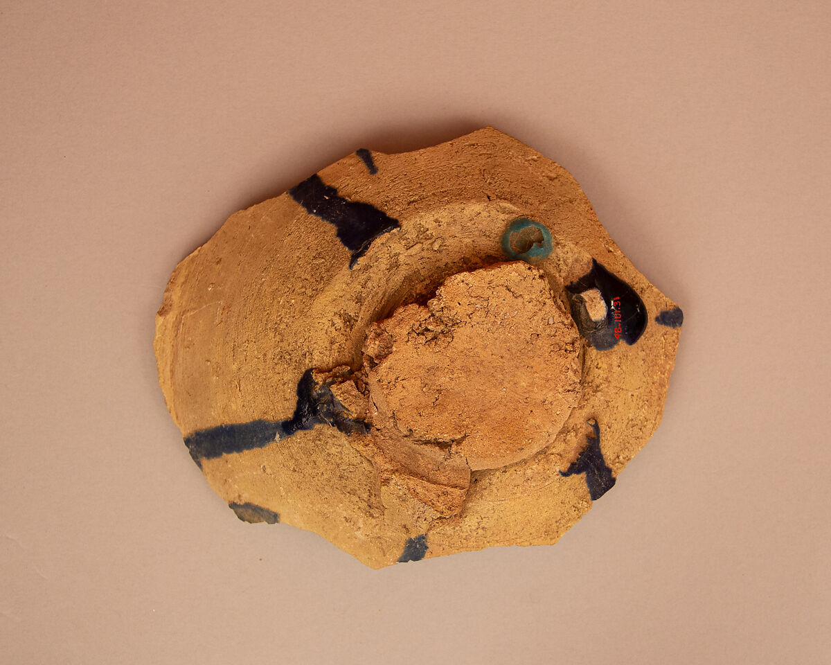Ceramic Fragment, Earthenware; cobalt and copper glaze 