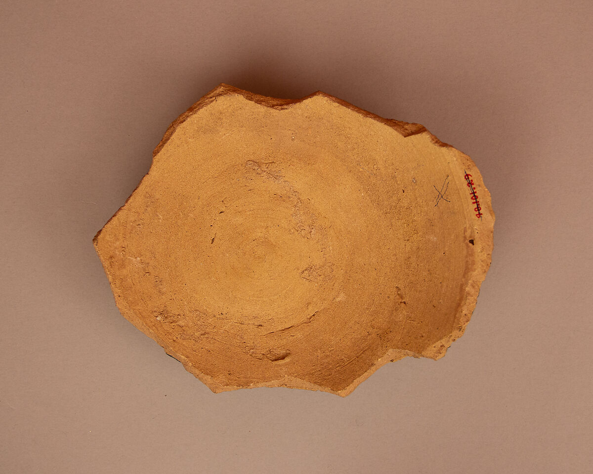 Ceramic Fragment, Earthenware; cobalt and copper glaze
