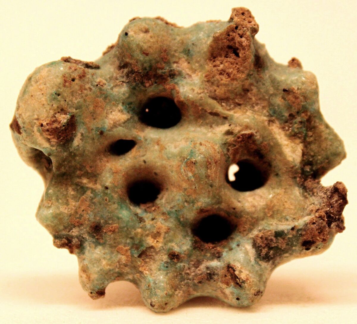 Waster, Earthenware; pierced under copper alkaline glaze