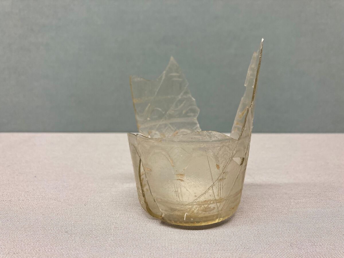Fragment of a Beaker, Glass, colorless; cut