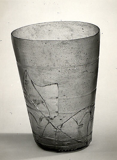 Fragment of a Beaker, Glass, colorless; cut