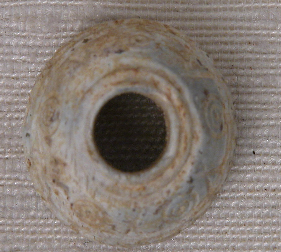 Button or Bead, Bone; incised and inlaid with paint