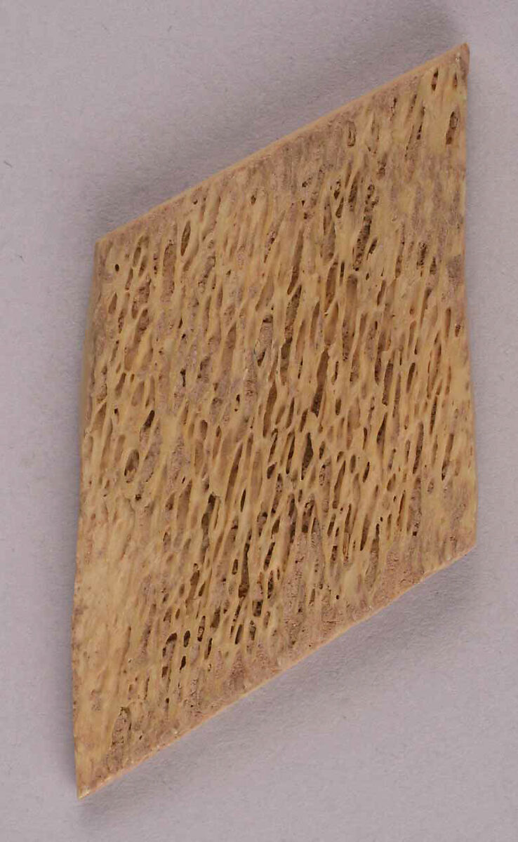 Gaming Piece, Bone; tinted, incised, and inlaid with paint