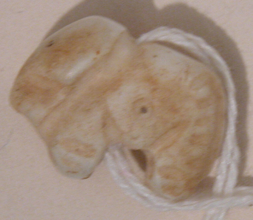 Bead, Ivory or bone; carved and incised