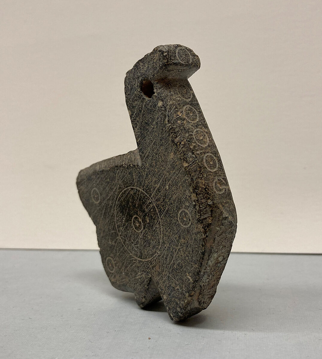 Fragment of a Cooking Spit, Stone; carved