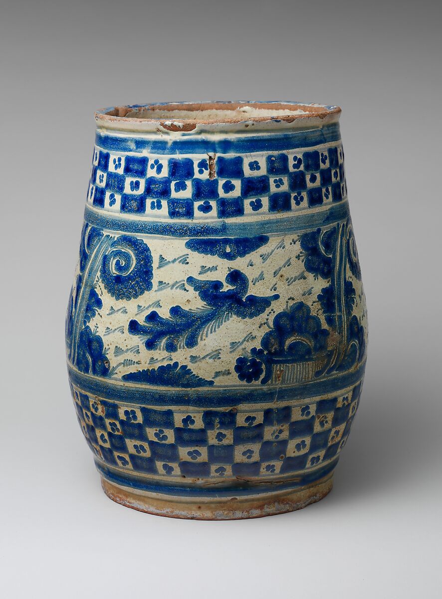 Barrel, Tin-glazed earthenware, Mexican 