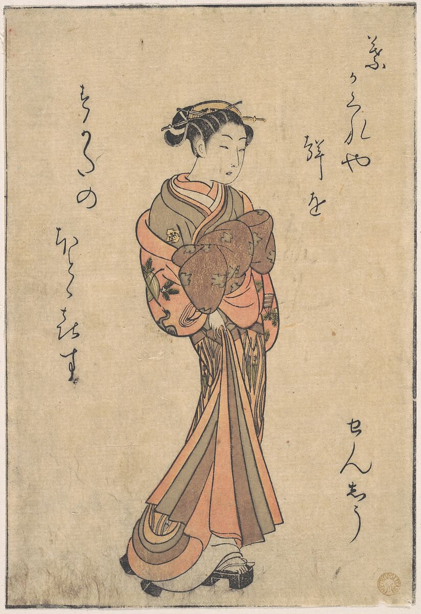 The Courtesans, from the Series, "Seiro Bijin Awase Carver End Shigoro" (sic.), Suzuki Harunobu (Japanese, 1725–1770), Woodblock print; ink and color on paper, Japan 