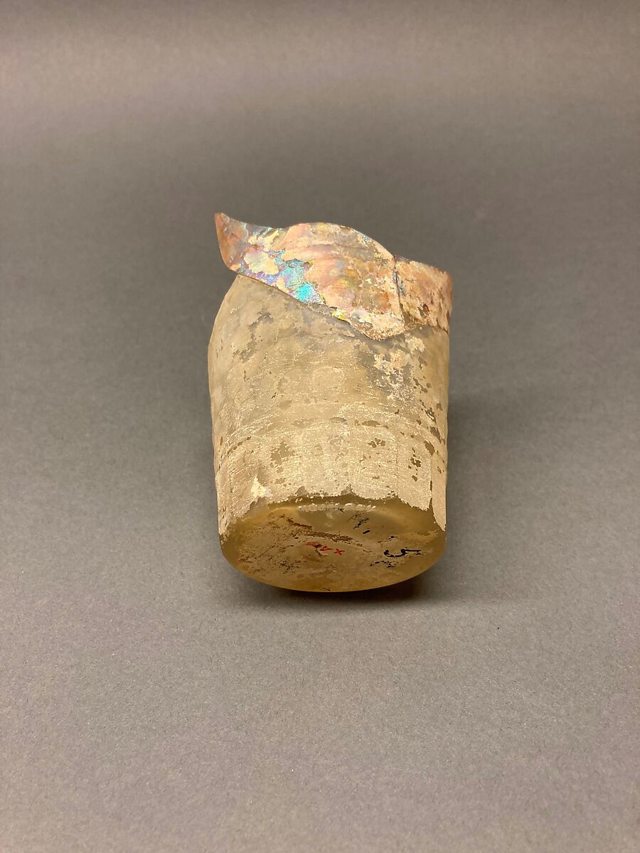 Beaker Fragment, Glass, colorless; cut