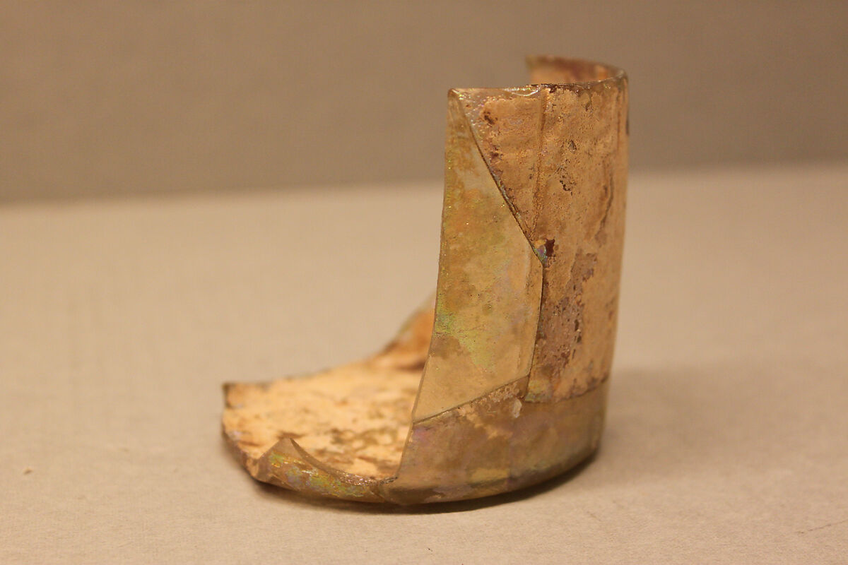 Beaker Fragment, Glass, colorless; pinched