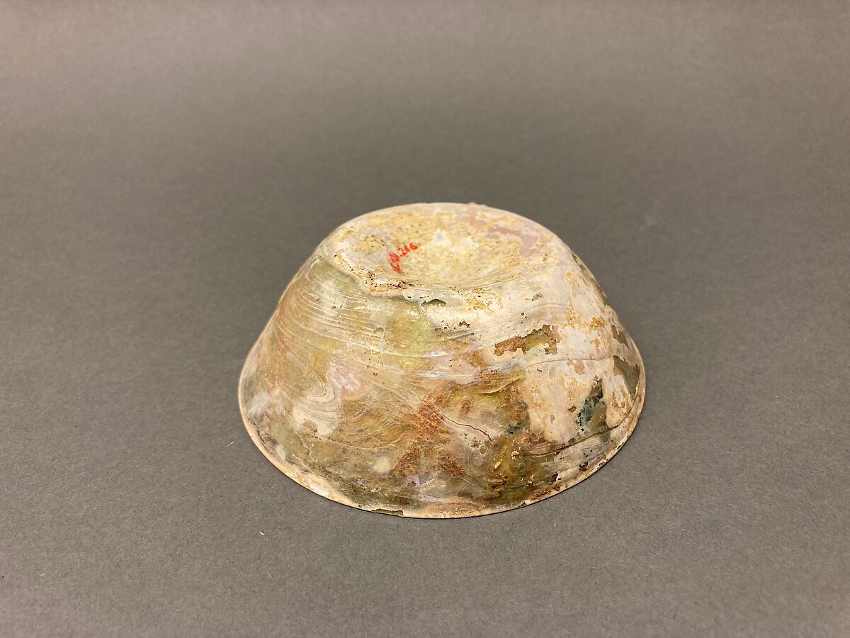 Fragment of a Bowl, Glass, colorless; free blown