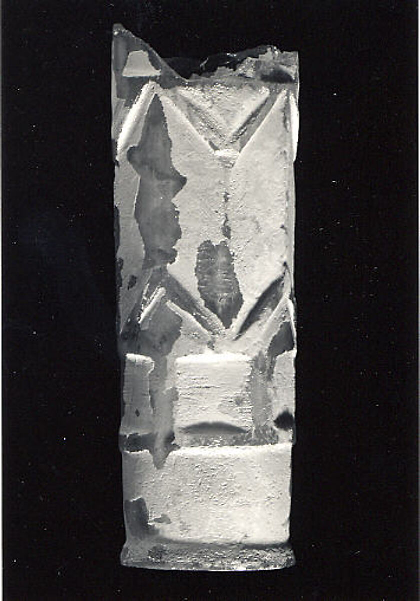 Fragment of a Bottle, Glass, colorless; cut 