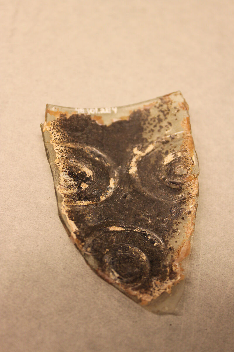 Fragment of a Beaker, Glass, colorless; pinched decoration