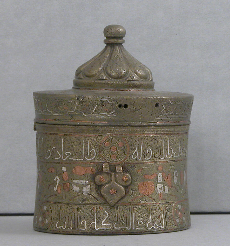Box with Lid, Bronze, cast; engraved and inlaid with silver and copper 