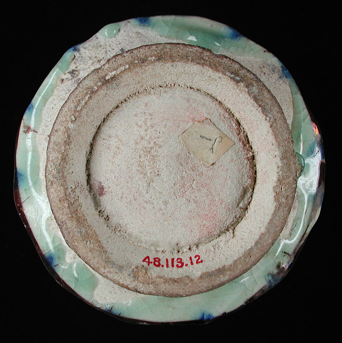 Jar, Stonepaste; painted in luster and blue on opaque white glaze under transparent colorless glaze