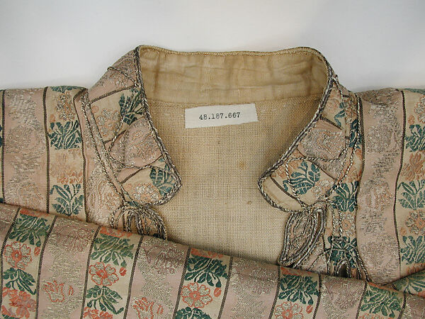 Robe (Yelek), Robe: Silk, metal wrapped thread; brocaded
Trim: Metal wrapped thread; braided