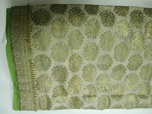 Coat, Silk, metal wrapped thread; twill weave, brocaded, applied decorative braid and enclosure