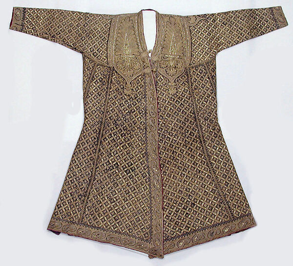 Coat (Chuga), Wool, metal wrapped thread; twill weave, embroidered 