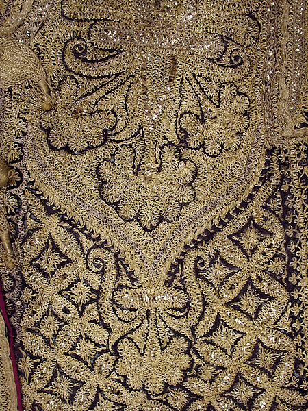 Coat (Chuga), Wool, metal wrapped thread; twill weave, embroidered