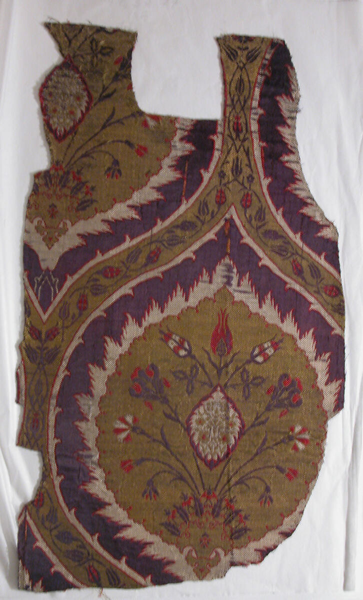 Fragmentary Loom Width with Ogival Pattern, Silk, metal wrapped thread; lampas (kemha)