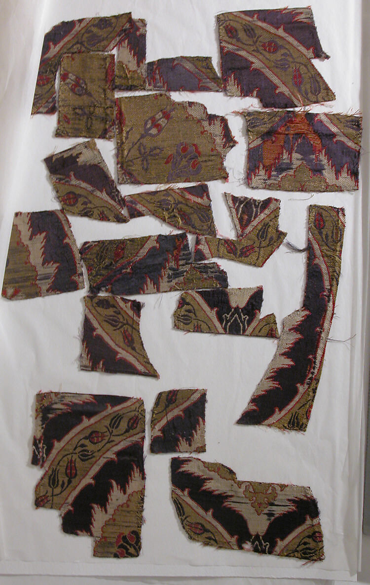 Fragmentary Loom Width with Ogival Pattern, Silk, metal wrapped thread; lampas (kemha)