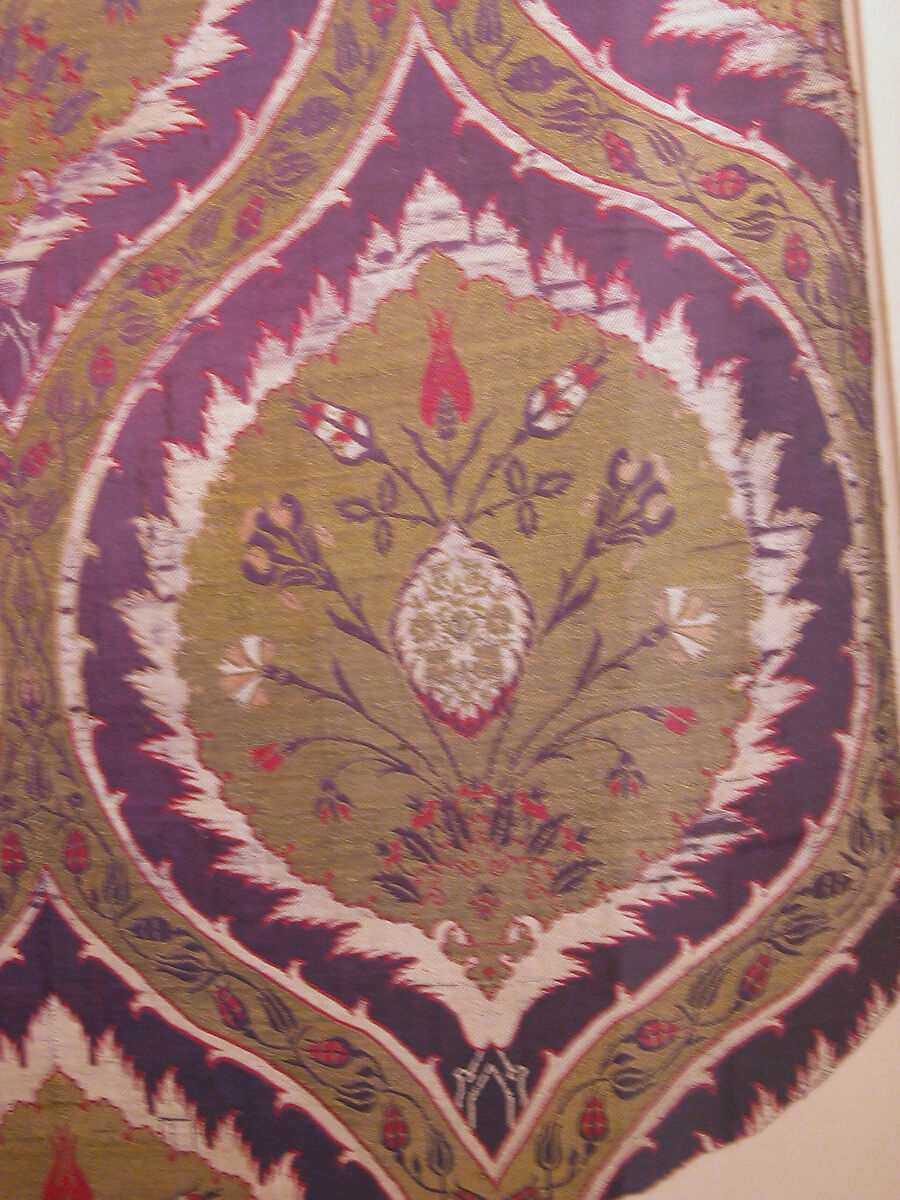 Fragmentary Loom Width with Ogival Pattern, Silk, metal wrapped thread; lampas (kemha)