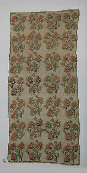 Cover, Cotton and silk thread; embroidered 