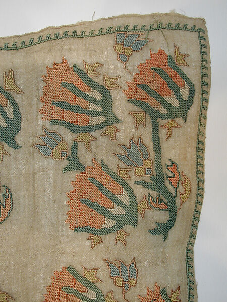 Cover, Cotton and silk thread; embroidered