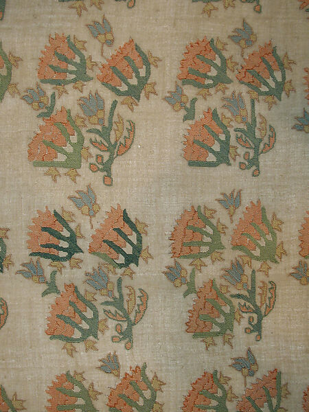 Cover, Cotton and silk thread; embroidered