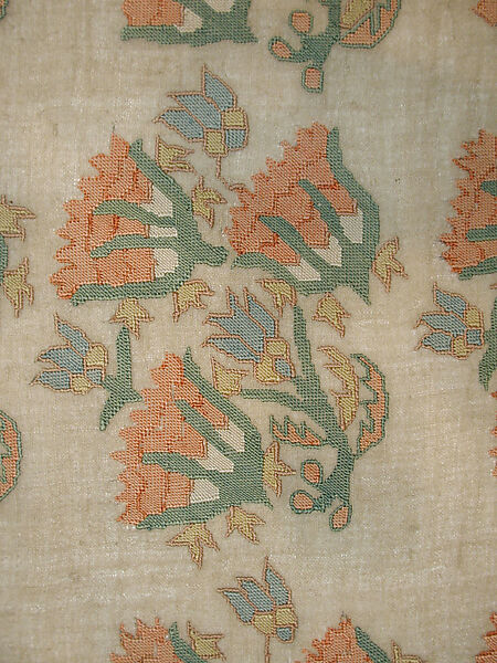 Cover, Cotton and silk thread; embroidered