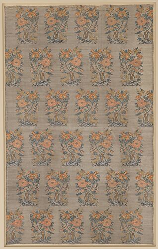 Panel with Rosebush, Birds, and Deer Pattern