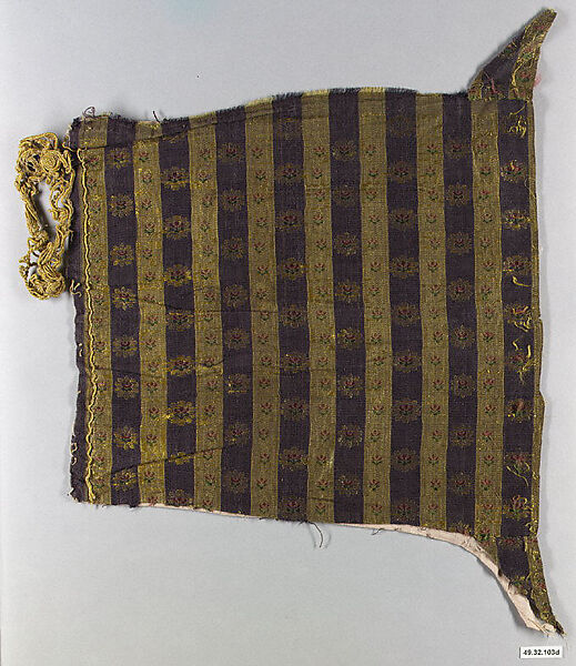 Fragment of a Robe, Silk, cotton, gold wrapped thread 
