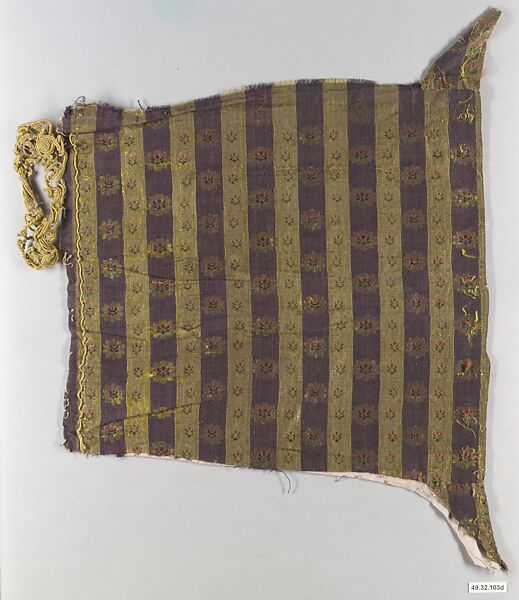 Fragment of a Robe, Silk, cotton, gold wrapped thread