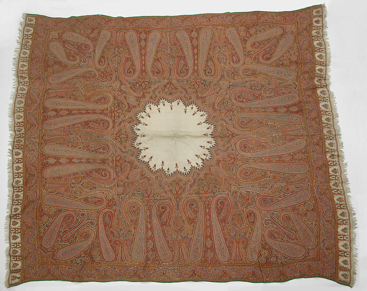 Shawl, Wool; embroidered 