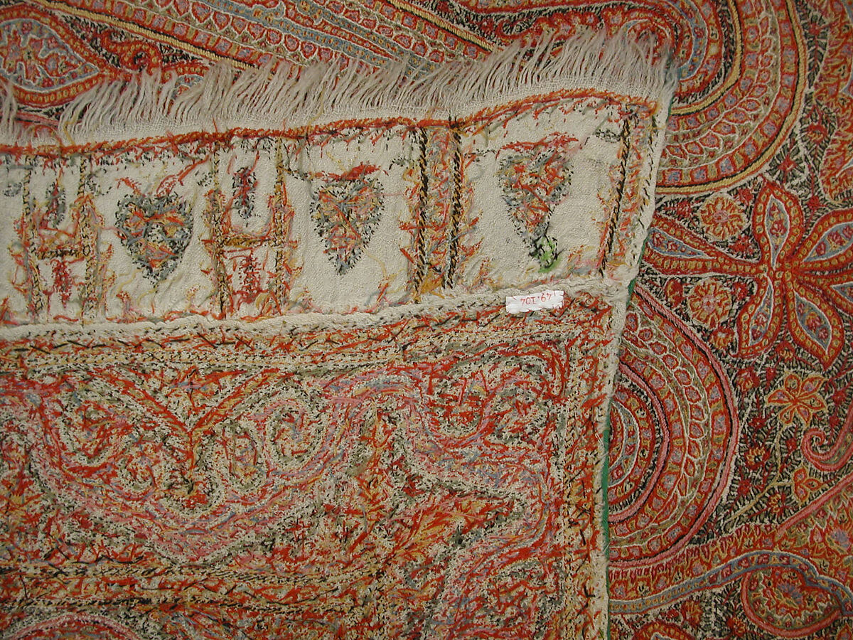 Shawl, Wool; embroidered