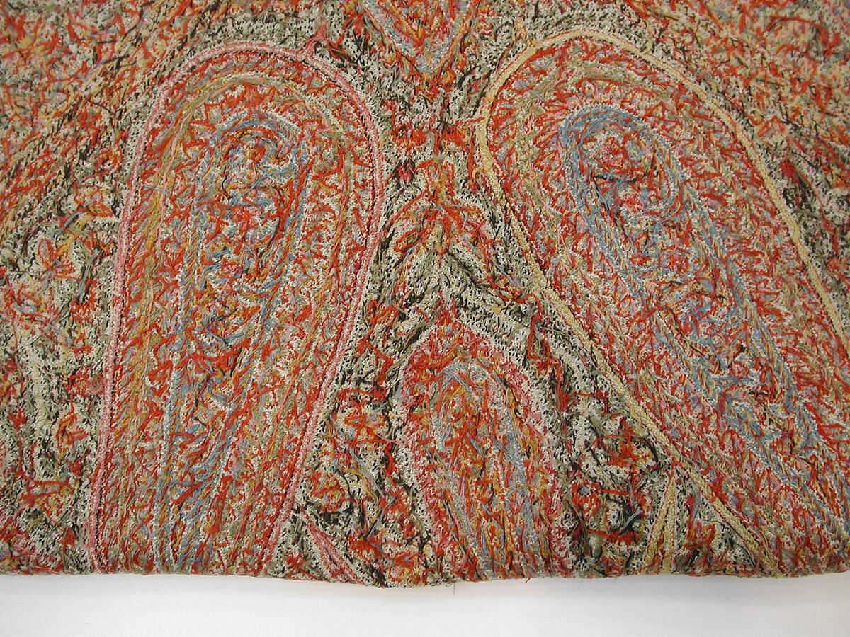 Shawl, Wool; embroidered