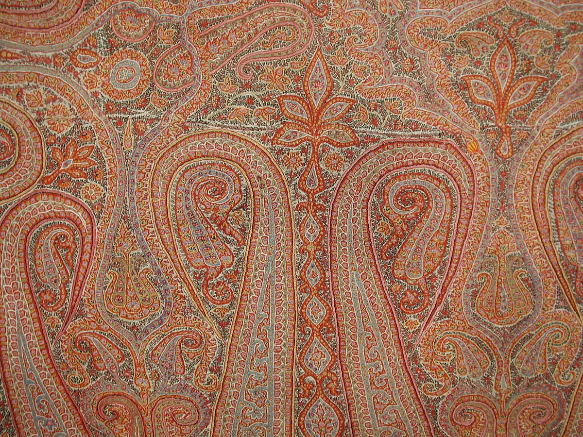 Shawl, Wool; embroidered