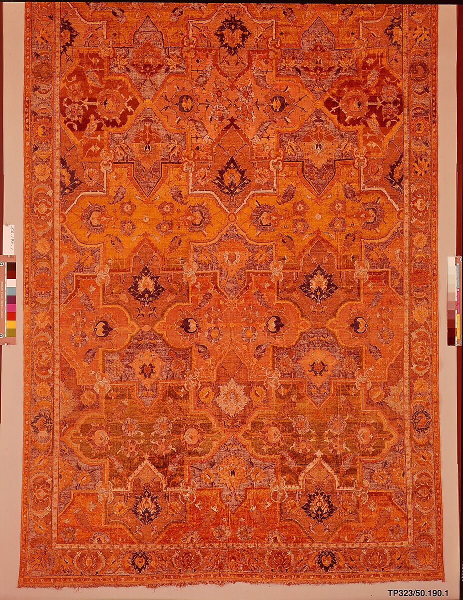 Polonaise Carpet, Cotton (warp and weft), silk (weft and pile), metal wrapped thread; asymmetrically knotted pile, brocaded