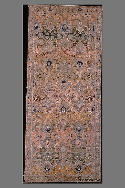 Polonaise Carpet, Cotton (warp and weft), silk (weft and pile), metal wrapped thread; asymmetrically knotted pile, brocaded