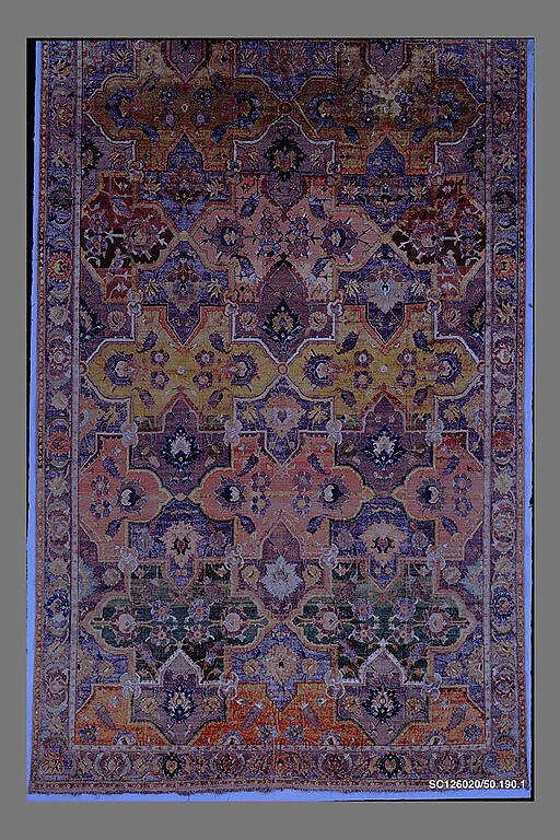 Polonaise Carpet, Cotton (warp and weft), silk (weft and pile), metal wrapped thread; asymmetrically knotted pile, brocaded