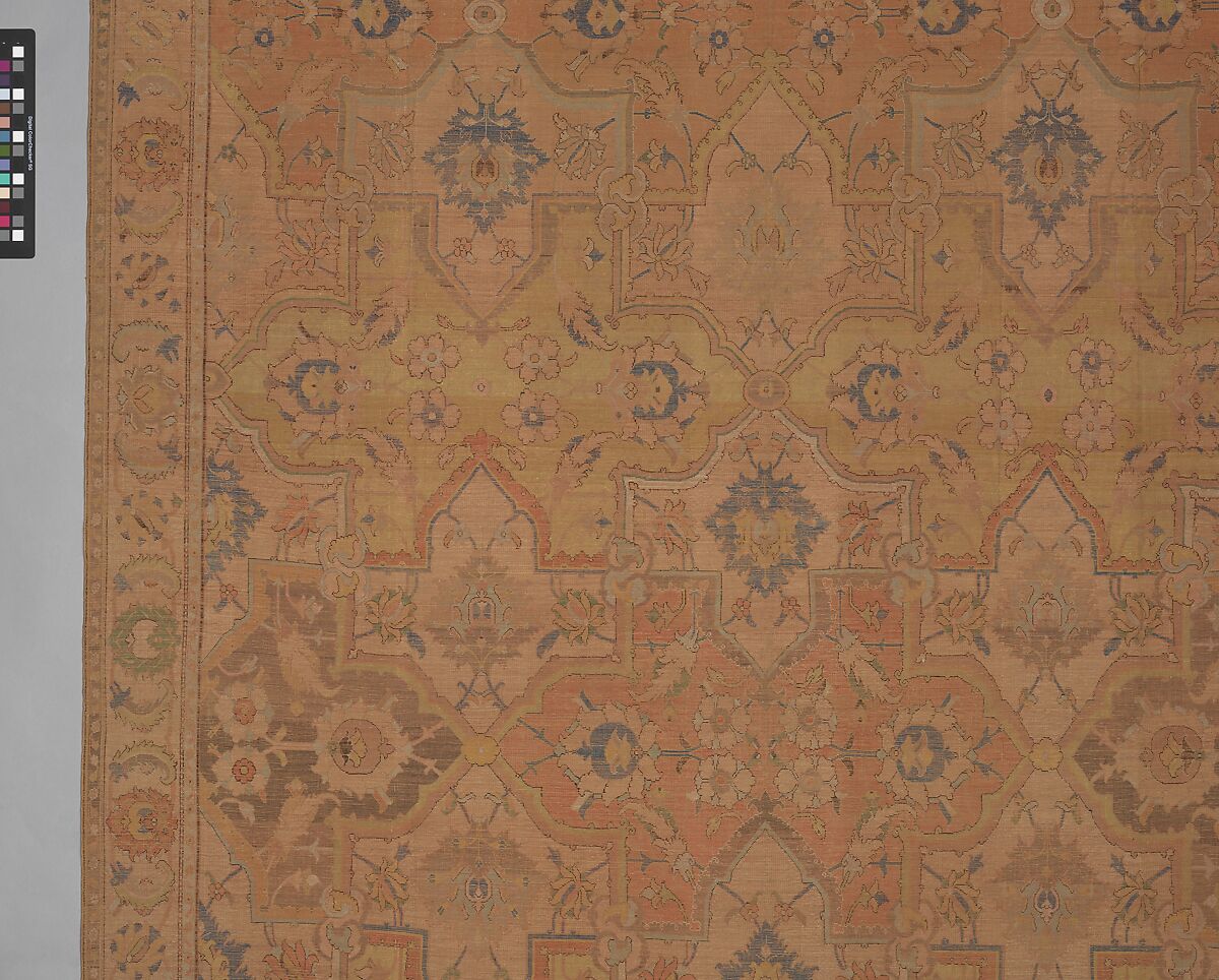 Polonaise Carpet, Cotton (warp and weft), silk (weft and pile), metal wrapped thread; asymmetrically knotted pile, brocaded