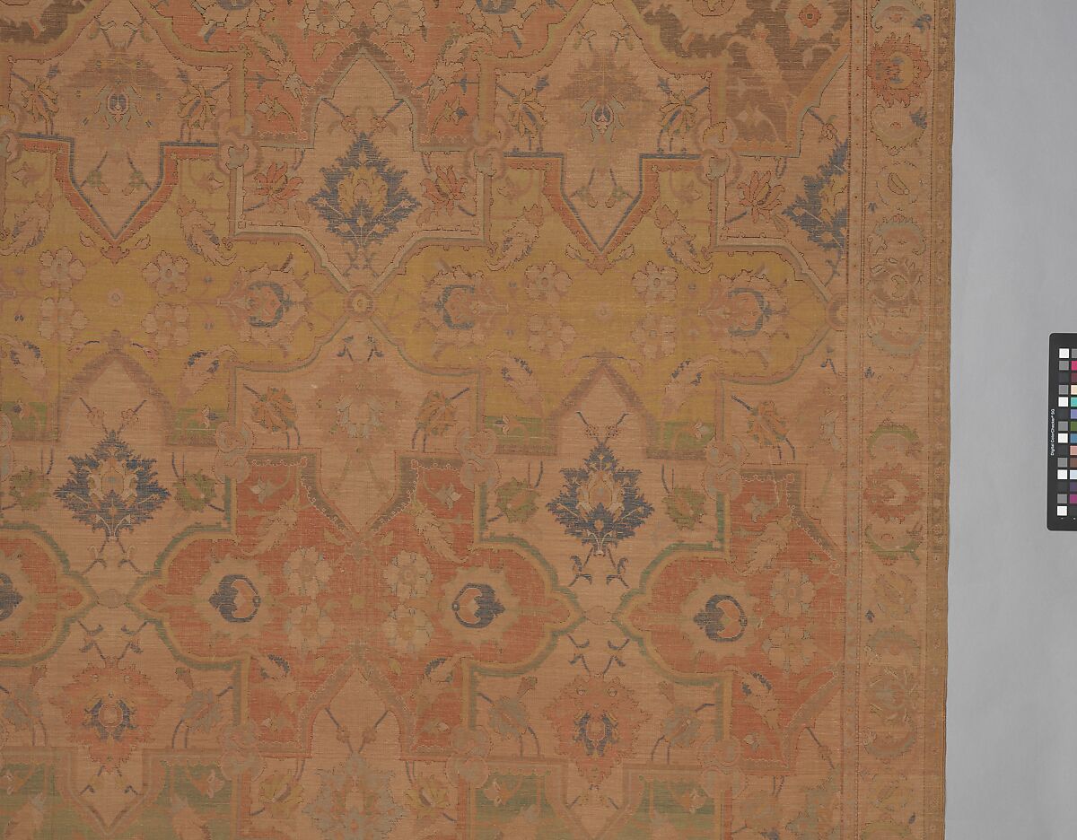 Polonaise Carpet, Cotton (warp and weft), silk (weft and pile), metal wrapped thread; asymmetrically knotted pile, brocaded