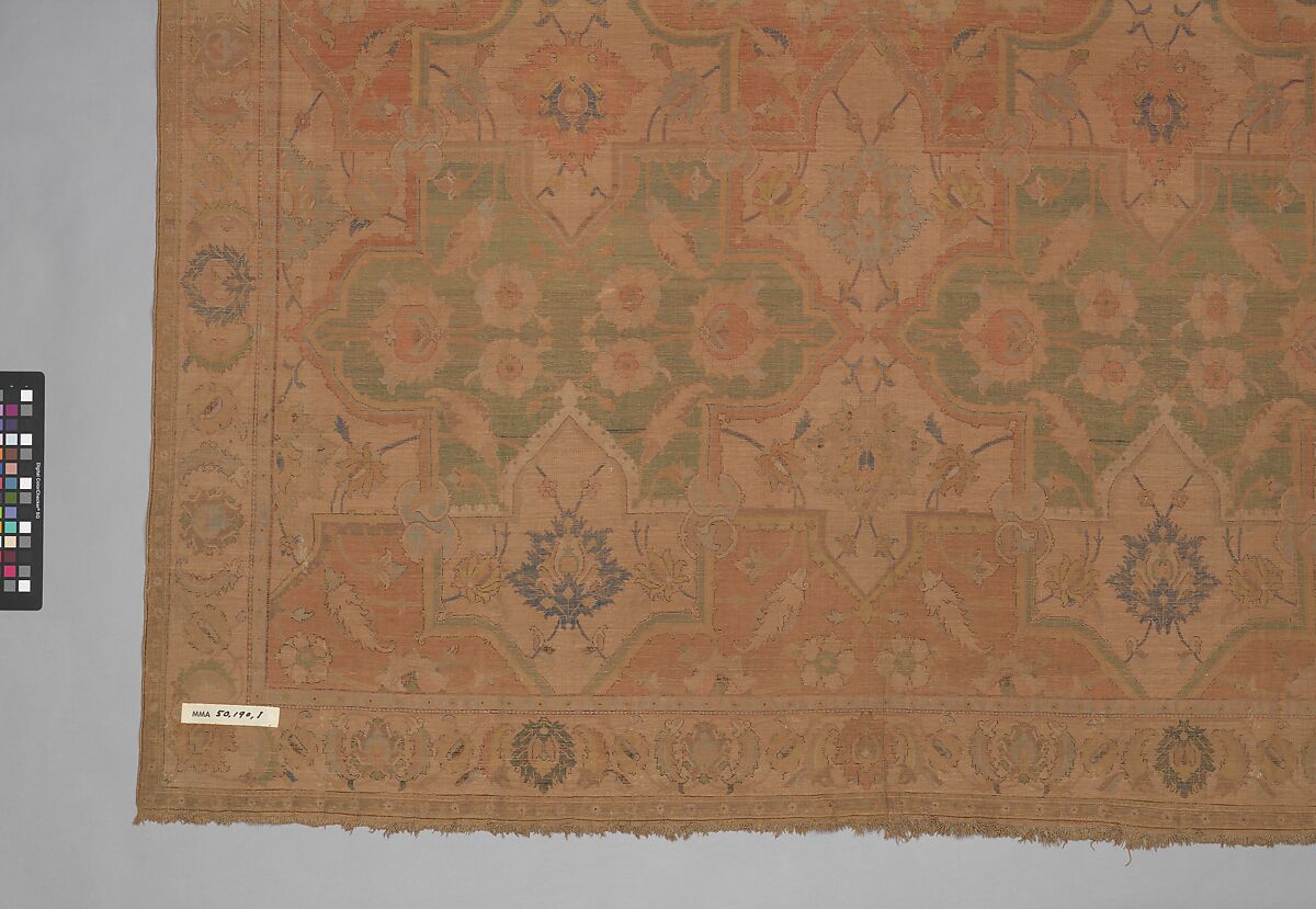 Polonaise Carpet, Cotton (warp and weft), silk (weft and pile), metal wrapped thread; asymmetrically knotted pile, brocaded
