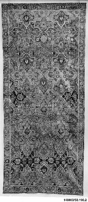 Polonaise Carpet, Cotton (warp and weft), silk (weft and pile), metal wrapped thread; asymmetrically knotted pile, brocaded