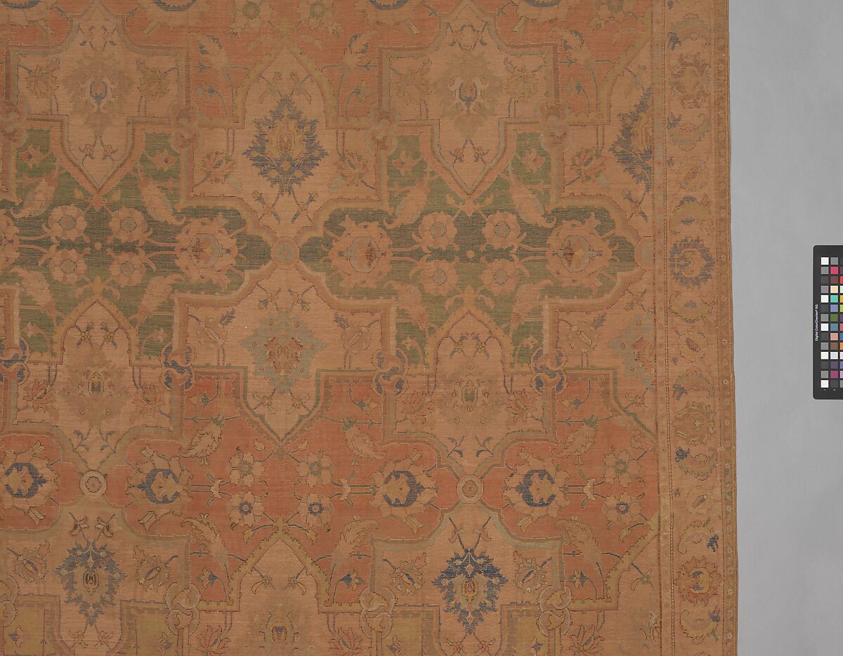 Polonaise Carpet, Cotton (warp and weft), silk (weft and pile), metal wrapped thread; asymmetrically knotted pile, brocaded