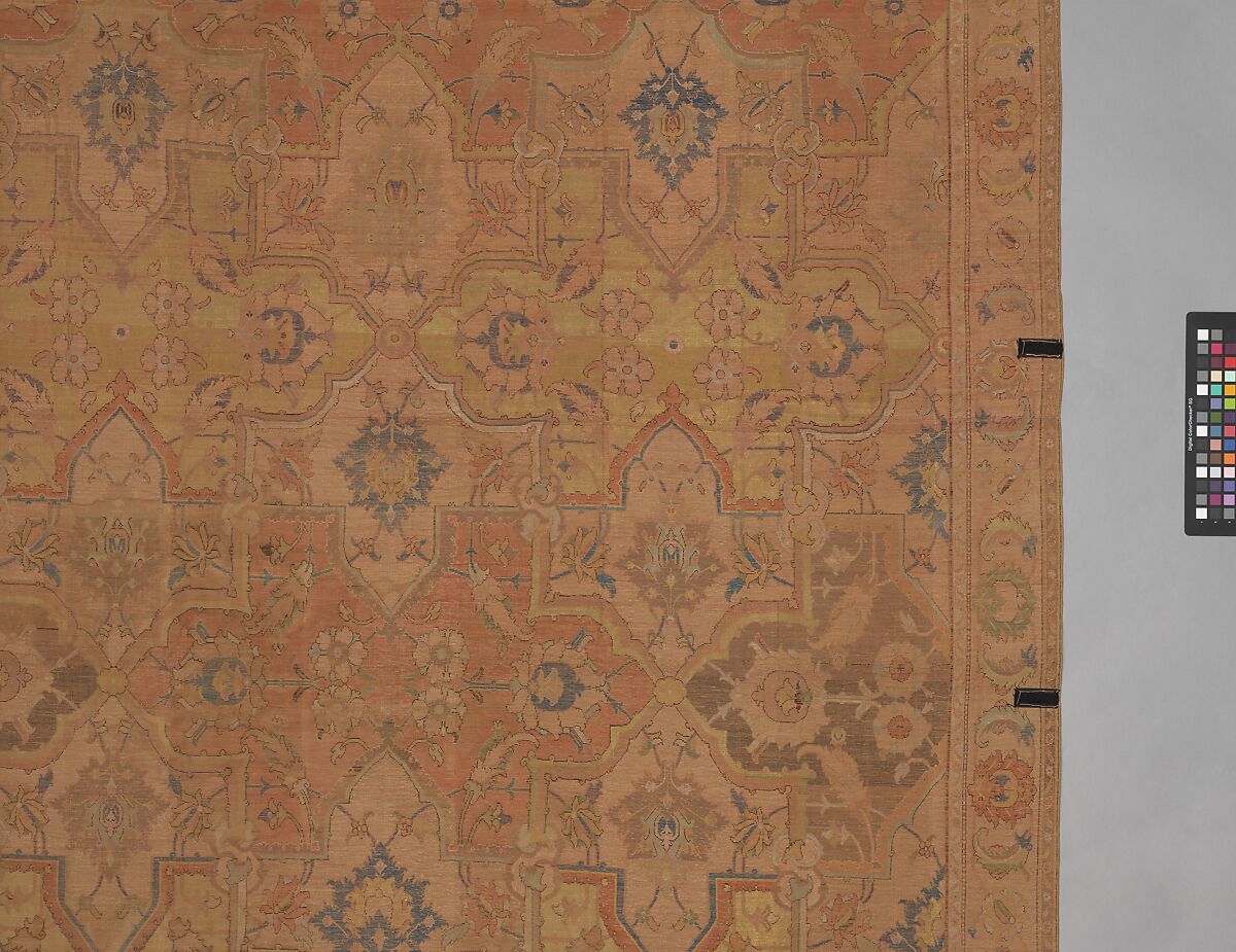 Polonaise Carpet, Cotton (warp and weft), silk (weft and pile), metal wrapped thread; asymmetrically knotted pile, brocaded